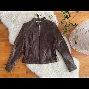 Beautiful Brown Buttery Soft Genuine Leather Moto. NWOT.